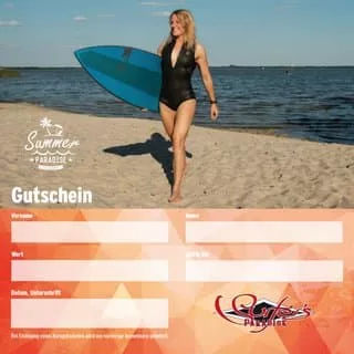 Geschenkgutschein zum Kiten, Windsurfen , Segeln und Stand Up Paddeln